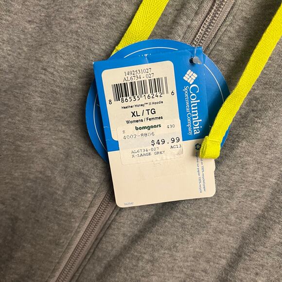NWT Columbia Omni-Wick Heather Honey III Full Zip Hoodie XL - Picture 3 of 13